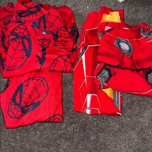 Kids Red Superhero Costume Pajama Set